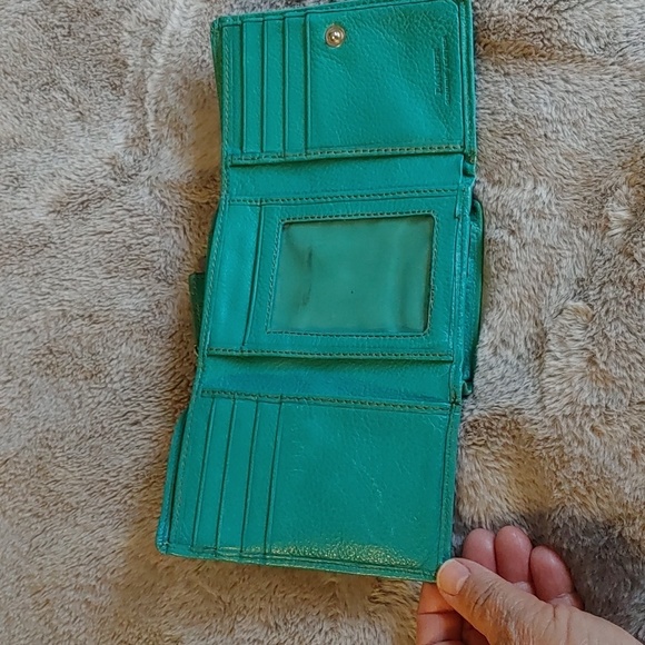 Danier Teal Genuine Leather Wallet - Picture 6 of 14